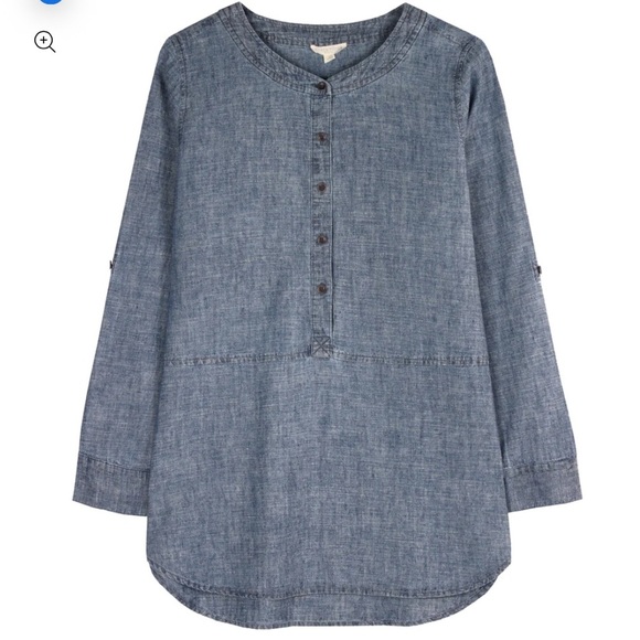 Eileen Fisher Tops - Eileen Fisher chambray blue organic cotton hemp blend tunic Sz XS